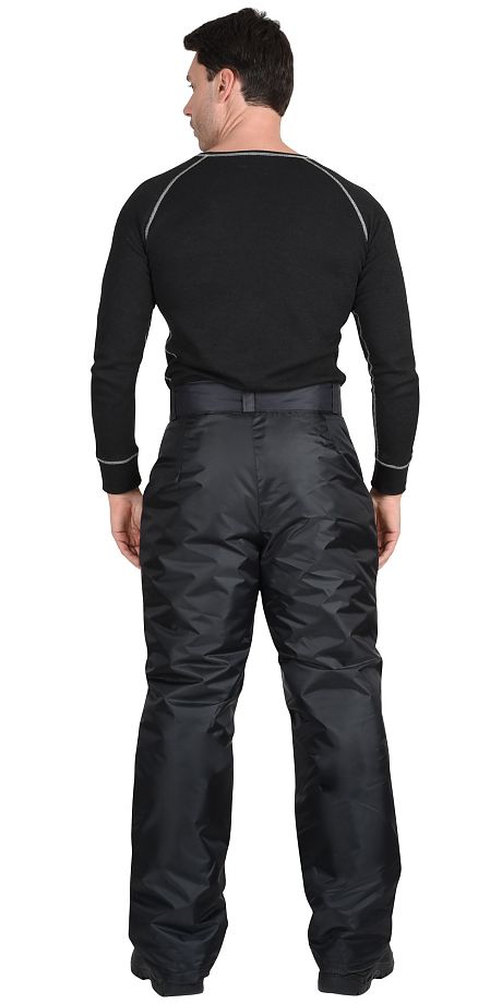 Костюм "Спецмонтаж" зимний с брюками чёрный с васильковым