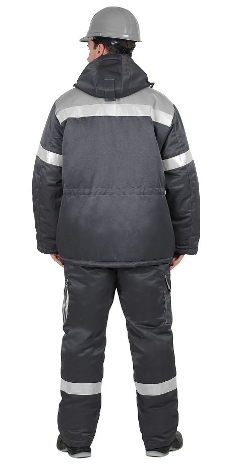 Костюм "Титан" зимний куртка, полукомбинезон, тёмно - серый с серым и СОП