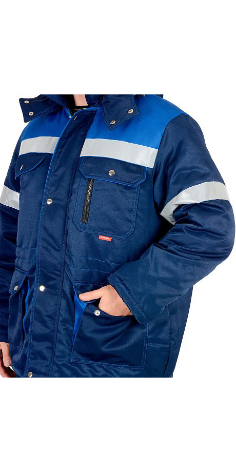 Костюм "Титан" утеплённый куртка, полукомбинезон, синий с васильковым и СОП