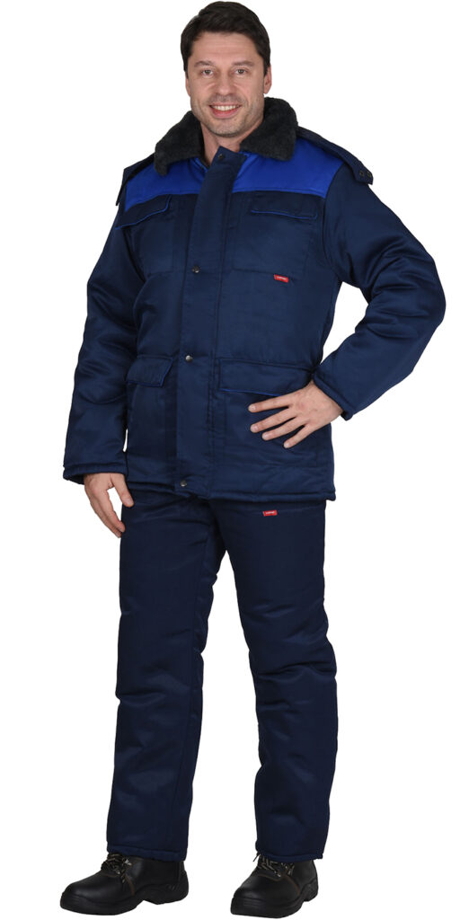 Костюм "Профессионал" утеплённый куртка, брюки, синий с васильковым
