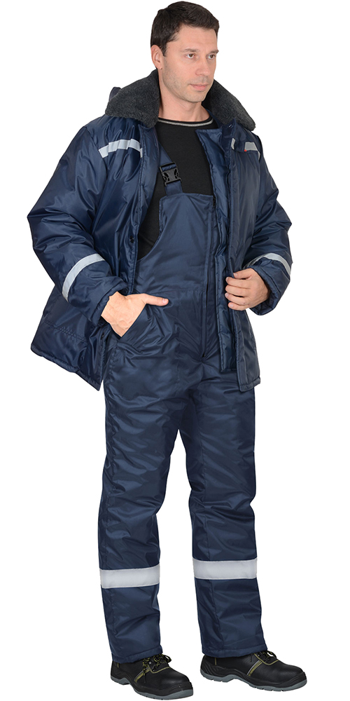 Костюм "Север-4" утеплённый куртка, полукомбинезон, синий с СОП