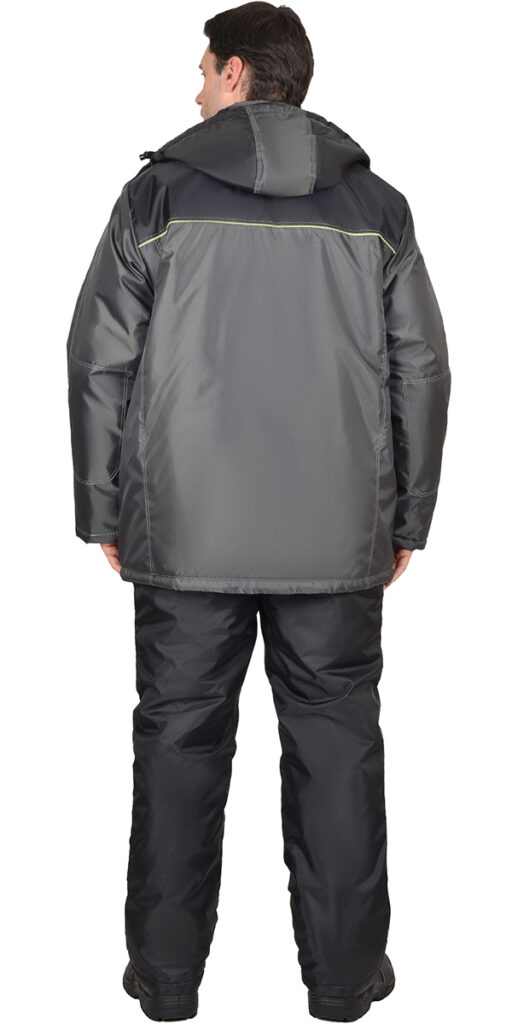Костюм "Фаворит" утеплённый куртка, полукомбинезон, тёмно-серый с серым