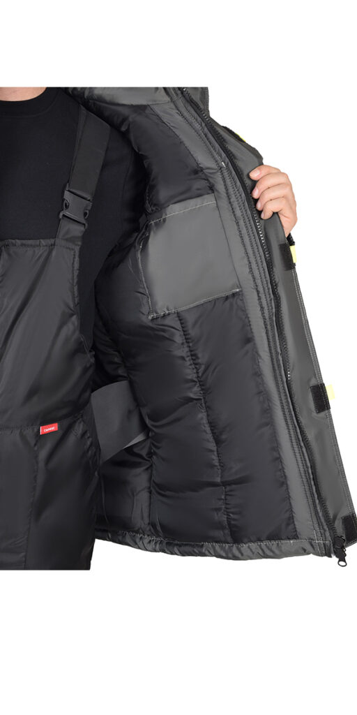 Костюм "Фаворит" утеплённый куртка, полукомбинезон, тёмно-серый с серым