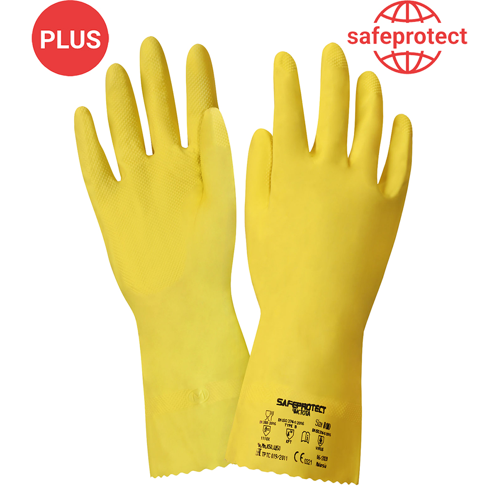 Перчатки Safeprotect ЧИСТОТА (латекс, хлопк. слой)