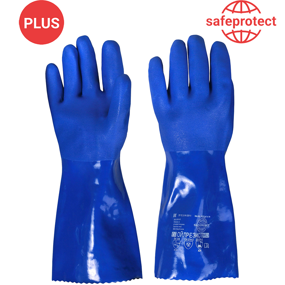 Перчатки Safeprotect ОЙЛРЕЗИСТ (интерлок+ПВХ)