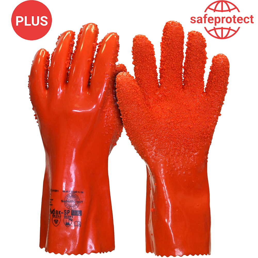 Перчатки Safeprotect РЫБАК-SP (интерлок+ПВХ с крошкой)